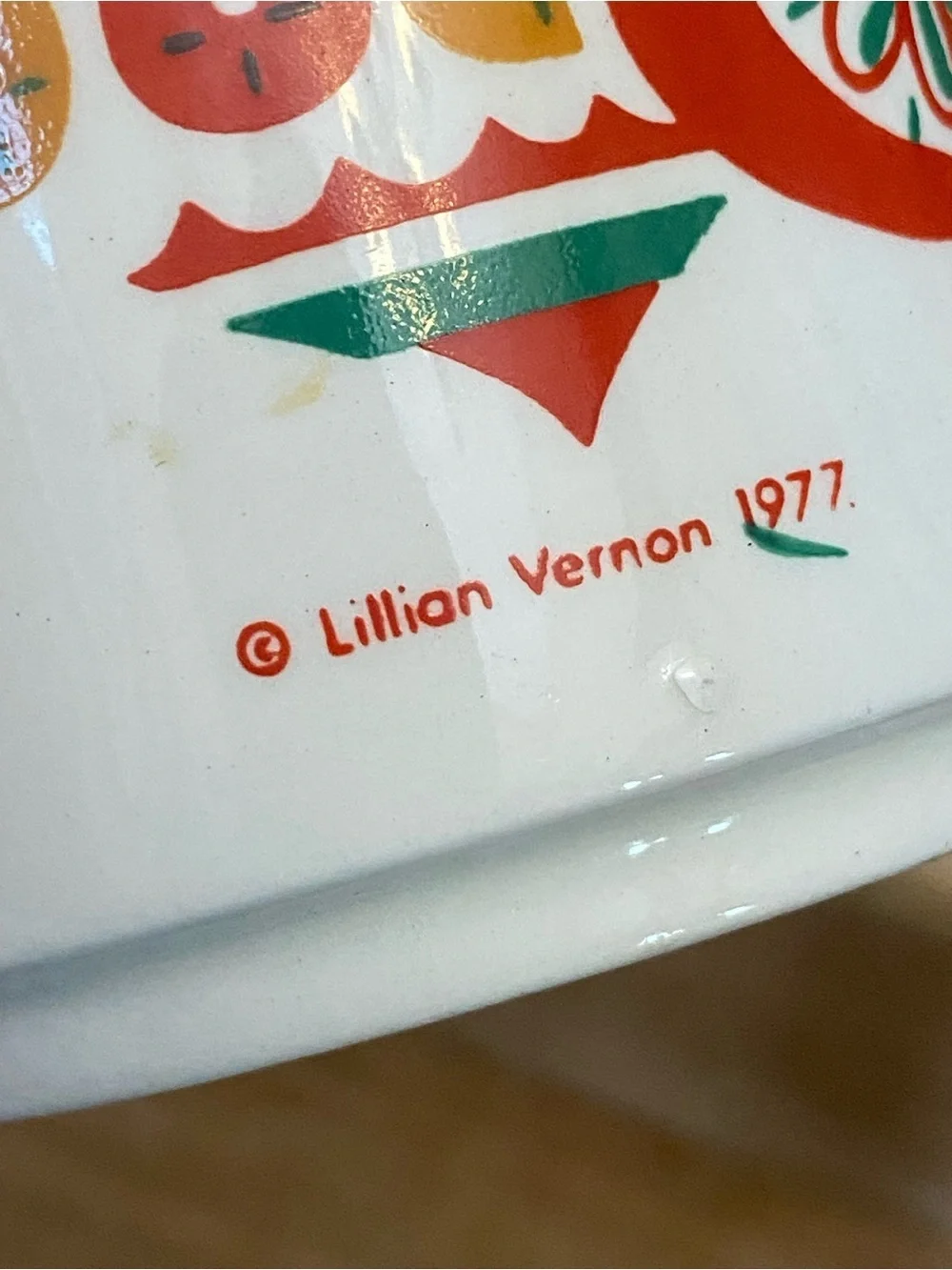 Lilian Vernon Vintage Christmas Ornament Coffee Tea Mug 1977 Retro Holiday